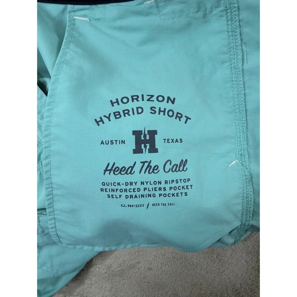 Howler Brothers Horizon Hybrid Shorts Mens 31 Aqua BlueNylon Ripstop Fishing EUC